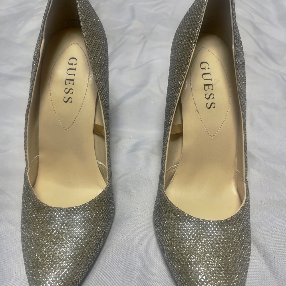 Sparkly gold tone shoes by Guess
